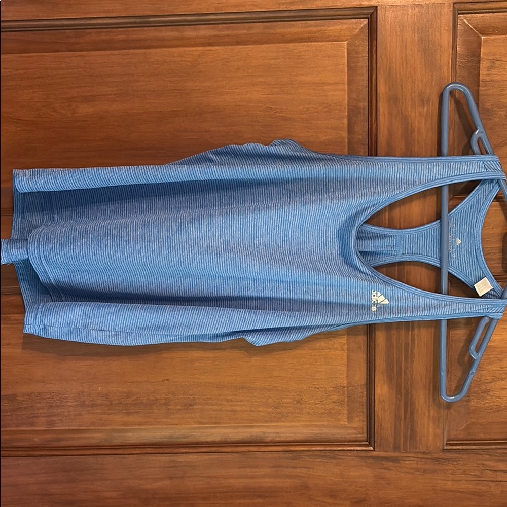 Adidas Blue Striped Tank Top